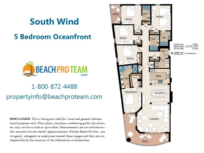 South Wind Floor Plan H - 5 Bedroom Oceanfront